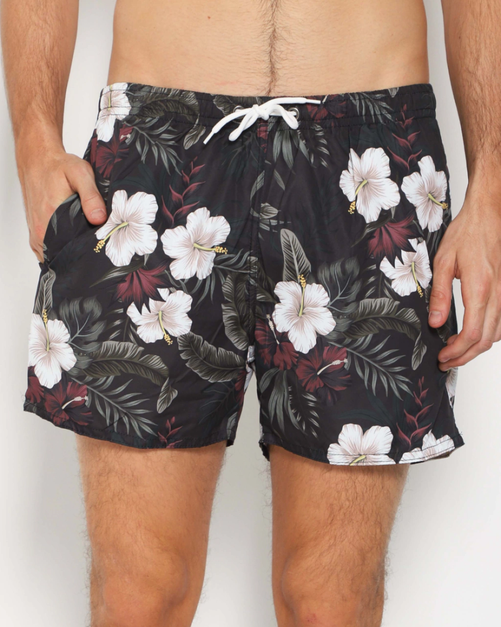 Short de baño de hombre hojas flores