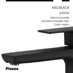 Griferia Monocomando Alto Piazza ARQ10402 Negro en internet