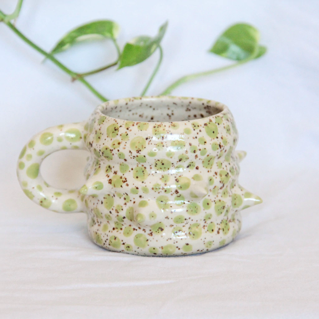 caneca flor olhuda 〰 spikes ondulada
