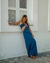 Vestido longo com crochet e recortes Ventania - comprar online