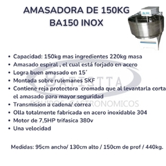 Amasadora BA150 Inox - comprar online