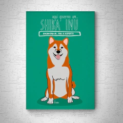Quadro em mdf de Shiba inu