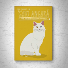 Quadro em mdf de Gato angorá