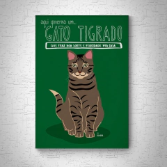 Quadro em mdf de Gato tigrado