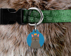 Plaquinha (Tag) de Identificação Gato Cinza - comprar online