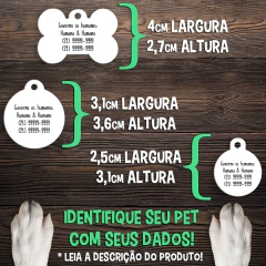 Medidas do pingente para cachorro