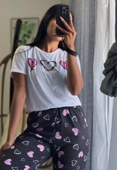 PIJAMA LARGO CORAZONES