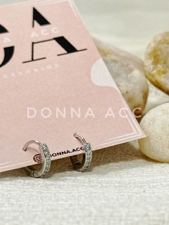 AROS ARGOLLA PLATEADA STRASS