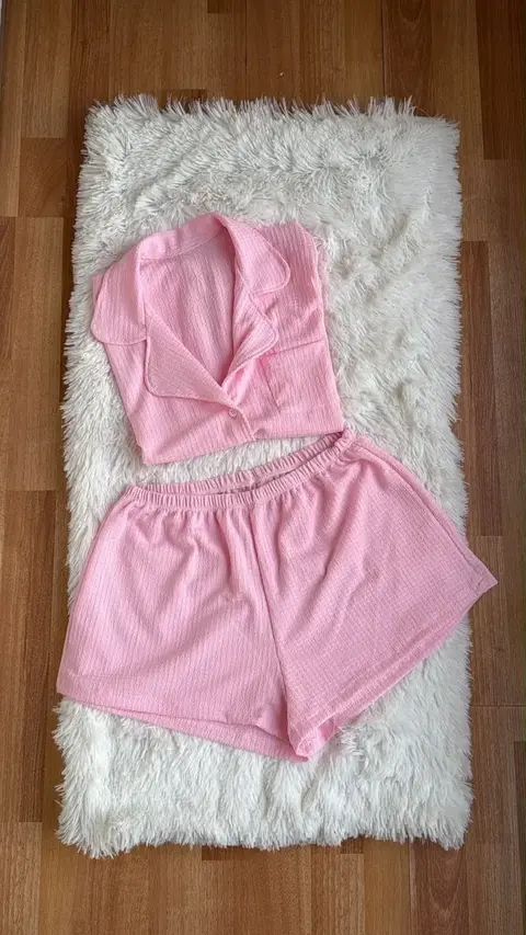 {CORTO} PIJAMA BRUSELAS ROSA BEBÉ