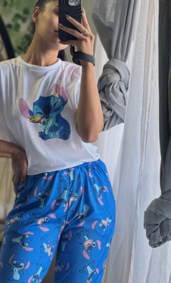 PIJAMA LARGO STITCH AZUL