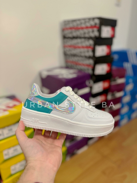 Zapatillas FORCE BLANCA CON TURQUESA