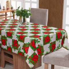 TOALHA DE MESA NATALINA 12 LUGARES 3,50M X 1,40M OXFORD DECORAÇÃO DE NATAL