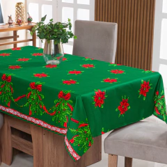 TOALHA DE MESA NATALINA 10 LUGARES 3,00M X 1,40M OXFORD DECORAÇÃO DE NATAL