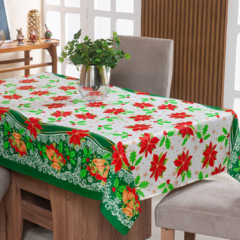 TOALHA DE MESA NATALINA 4 LUGARES 1,50M X 1,40M OXFORD DECORAÇÃO DE NATAL