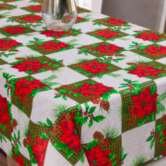 TOALHA DE MESA NATALINA 12 LUGARES 3,50M X 1,40M OXFORD DECORAÇÃO DE NATAL - comprar online