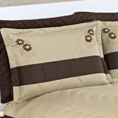 COBRE LEITO CASAL QUEEN BELLA 03 PEÇAS - CAQUI - comprar online