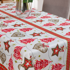 TOALHA DE MESA NATALINA 4 LUGARES 1,50M X 1,40M OXFORD DECORAÇÃO DE NATAL