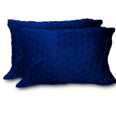 PAR DE FRONHAS FLANNEL MANTINHA CORAÇÃO - AZUL MARINHO