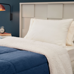 COBERDROM SOLTEIRO MANTA SHERPA 01 PEÇA - AZUL MARINHO - comprar online