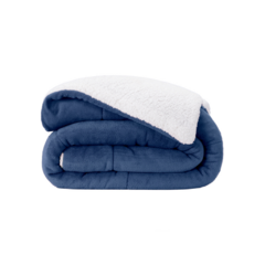 COBERDROM SOLTEIRO MANTA SHERPA 01 PEÇA - AZUL MARINHO - Bom Bordado - Loja online de Enxovais
