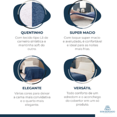 COBERDROM SOLTEIRO MANTA SHERPA 01 PEÇA - AZUL MARINHO - loja online
