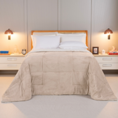 COBERDROM CASAL QUEEN MANTA SHERPA 01 PEÇA - BEGE