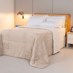 COBERDROM CASAL QUEEN MANTA SHERPA 01 PEÇA - BEGE - comprar online