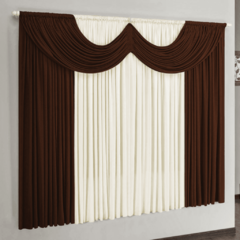 Cortina Riviera 2,00m x 1,70m para Varão Simples - Tabaco/Palha - comprar online