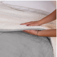 COBERDROM CASAL KING MANTA SHERPA 01 PEÇA - CINZA - loja online