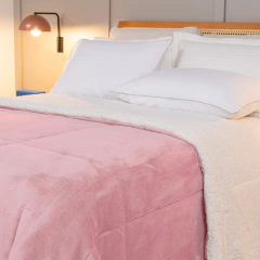 COBERDROM CASAL KING MANTA SHERPA 01 PEÇA - ROSÊ - comprar online