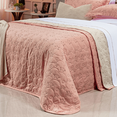 COBRE LEITO SUPER KING BORDADO BOUTI DUPLA FACE PERCAL 400 FIOS 03 PEÇAS - ROSÊ - comprar online
