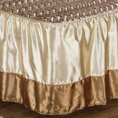 Colcha Casal Padrão Classic Cetim 03 Peças - Dourado - Bom Bordado - Loja online de Enxovais