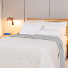 COBERDROM CASAL QUEEN MANTA SHERPA 01 PEÇA - CINZA - loja online