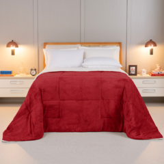COBERDROM CASAL KING MANTA SHERPA 01 PEÇA - VERMELHO