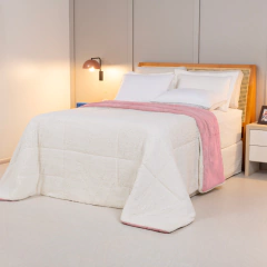 COBERDROM CASAL KING MANTA SHERPA 01 PEÇA - ROSÊ - Bom Bordado - Loja online de Enxovais