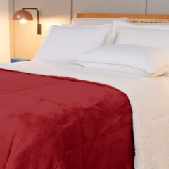 COBERDROM CASAL KING MANTA SHERPA 01 PEÇA - VERMELHO na internet