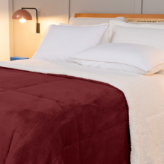 COBERDROM CASAL QUEEN MANTA SHERPA 01 PEÇA - VINH0 - Bom Bordado - Loja online de Enxovais