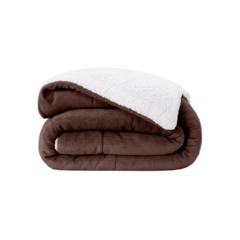COBERDROM CASAL KING MANTA SHERPA 01 PEÇA - TABACO