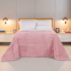 COBERDROM CASAL QUEEN MANTA SHERPA 01 PEÇA - ROSÊ