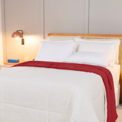 COBERDROM CASAL KING MANTA SHERPA 01 PEÇA - VERMELHO
