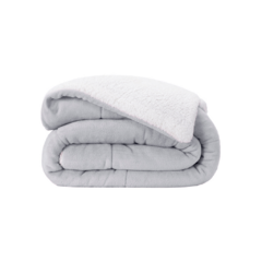 COBERDROM CASAL QUEEN MANTA SHERPA 01 PEÇA - CINZA