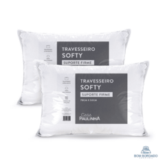 KIT 2 TRAVESSEIROS SOFTY COM SUPORTE FIRME ANTIALÉRGICO - BRANCO