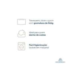 KIT 2 TRAVESSEIROS SOFTY COM SUPORTE FIRME ANTIALÉRGICO - BRANCO - Bom Bordado - Loja online de Enxovais