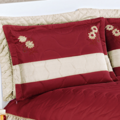 COBRE LEITO CASAL QUEEN BELLA 03 PEÇAS - VERMELHO - comprar online