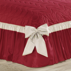 COBRE LEITO CASAL QUEEN BELLA 03 PEÇAS - VERMELHO na internet