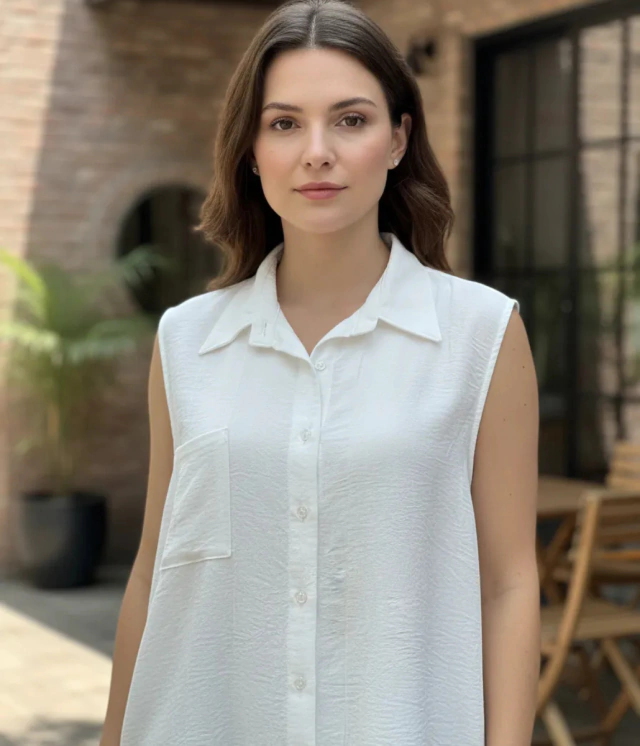 Camisa sin mangas de cey elastizado de Popy Talles Especiales — imagen 8
