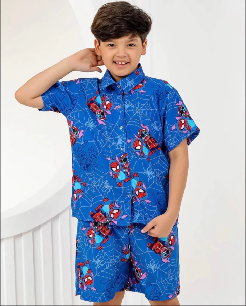 Conjunto Stitch e Homem Aranha