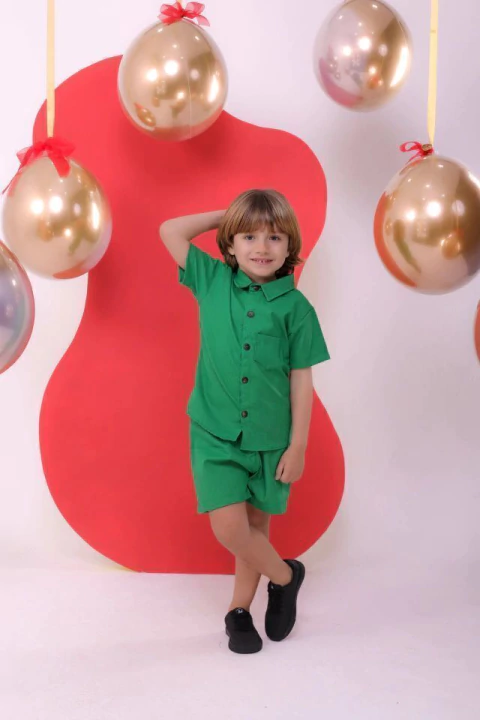 Conjunto Infantil Linho Verde