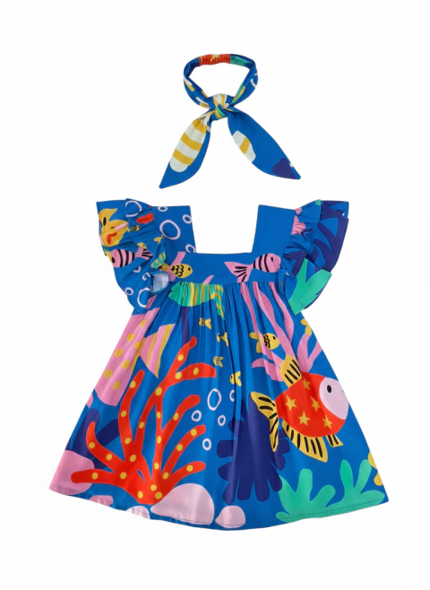 Vestido Peixinhos Tropicais