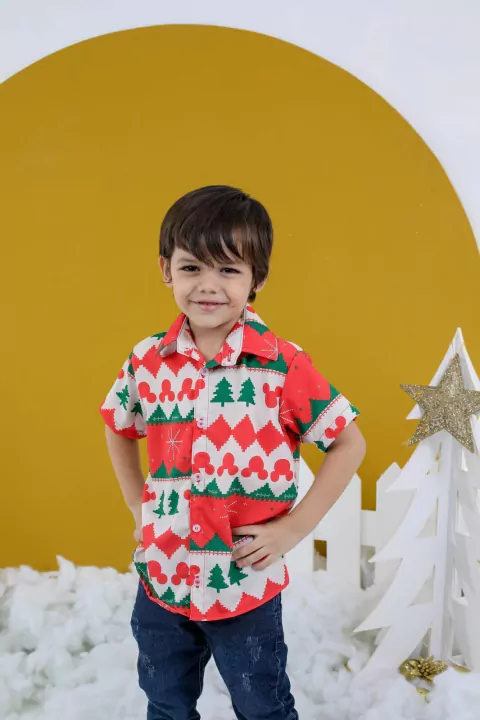 CAMISARIA MICKEY NATALINO INFANTIL